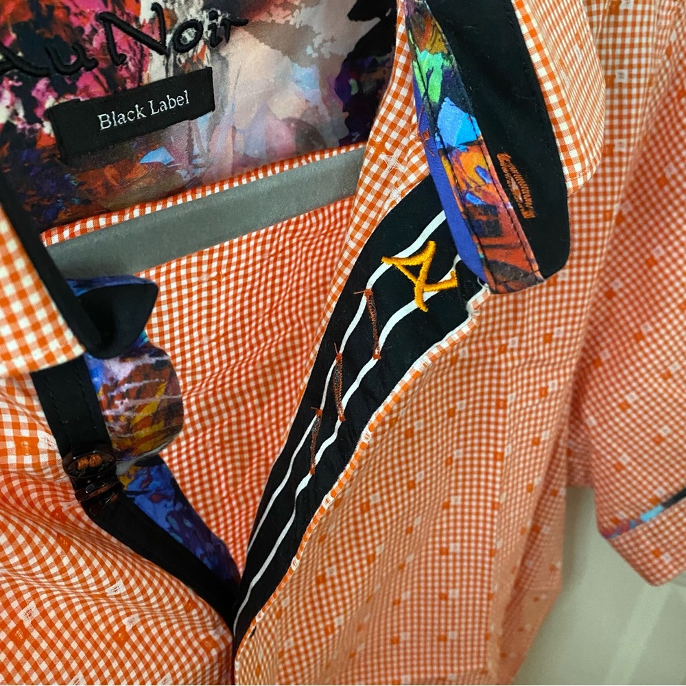 NEW Au Noir Black Label Men's Button Down Shirt Size 3
Medium Orange Plaid - Picture 3 of 12